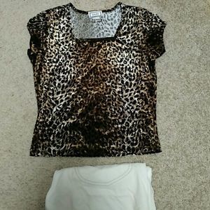 Vintage 90s velvet animal print top a large animal print GUC